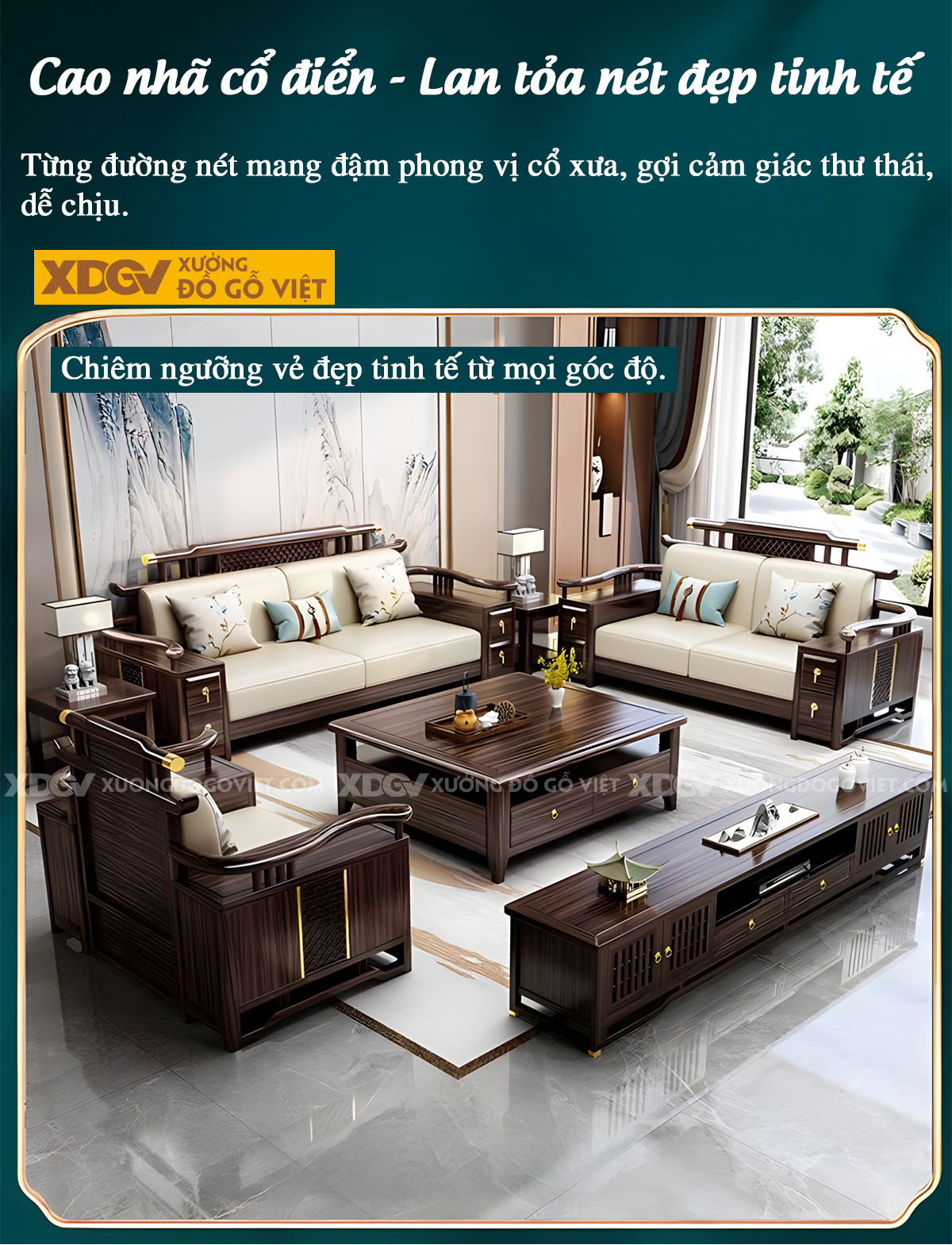 Sofa Lim Á Đông Đương Đại Tay Uốn Cong Tích Hợp Ngăn Kéo
