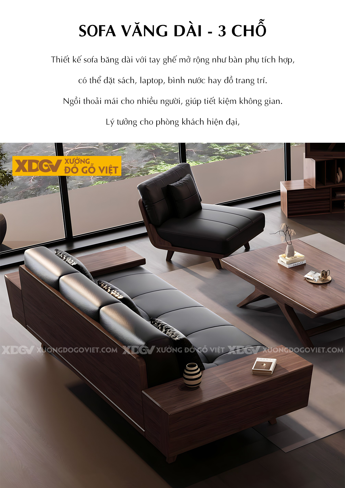 Sofa Óc Chó Hiện Đại Tối Giản Tay Vịn Liền Mạch Nệm Da Thật