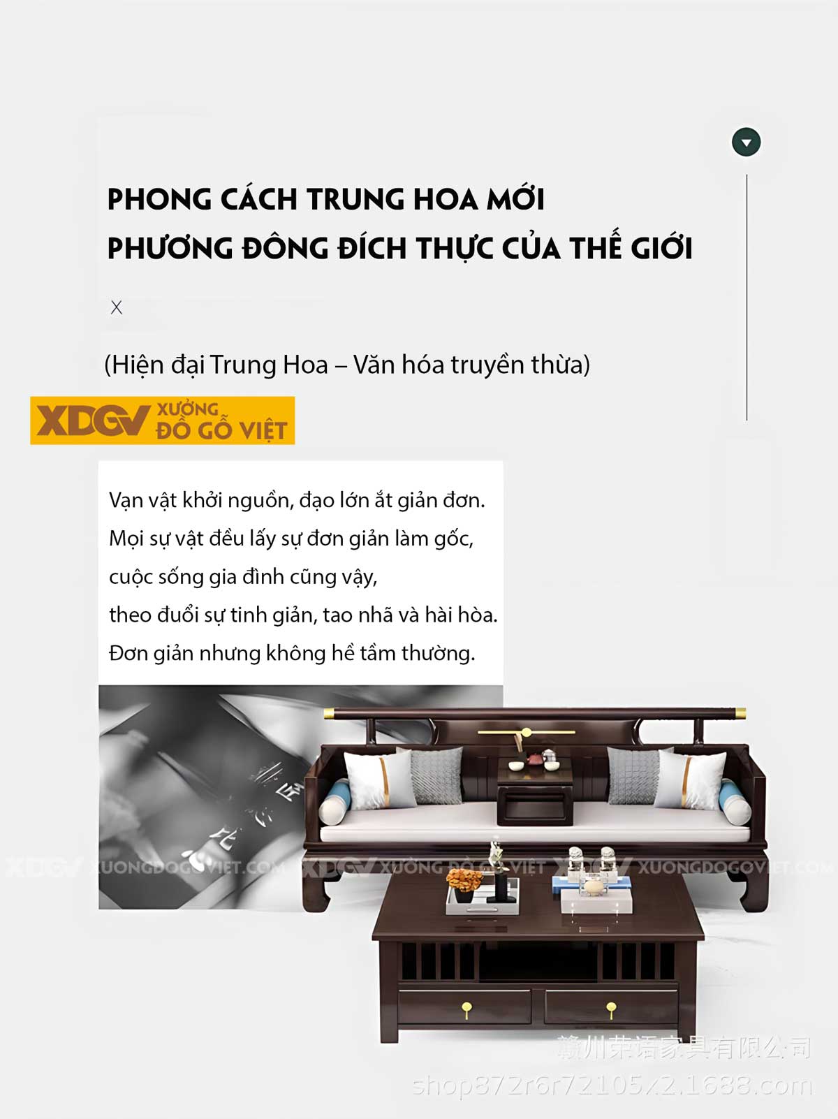 Sofa Phòng Khách Gỗ Sồi Tân Trung Hoa Sang Trọng Quyền Thế
