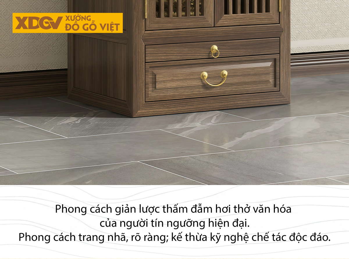 Trọn Bộ Tủ Thờ Tôn Nghiêm Cấu Trúc Kếp Hợp Phân Tầng Độc Đáo