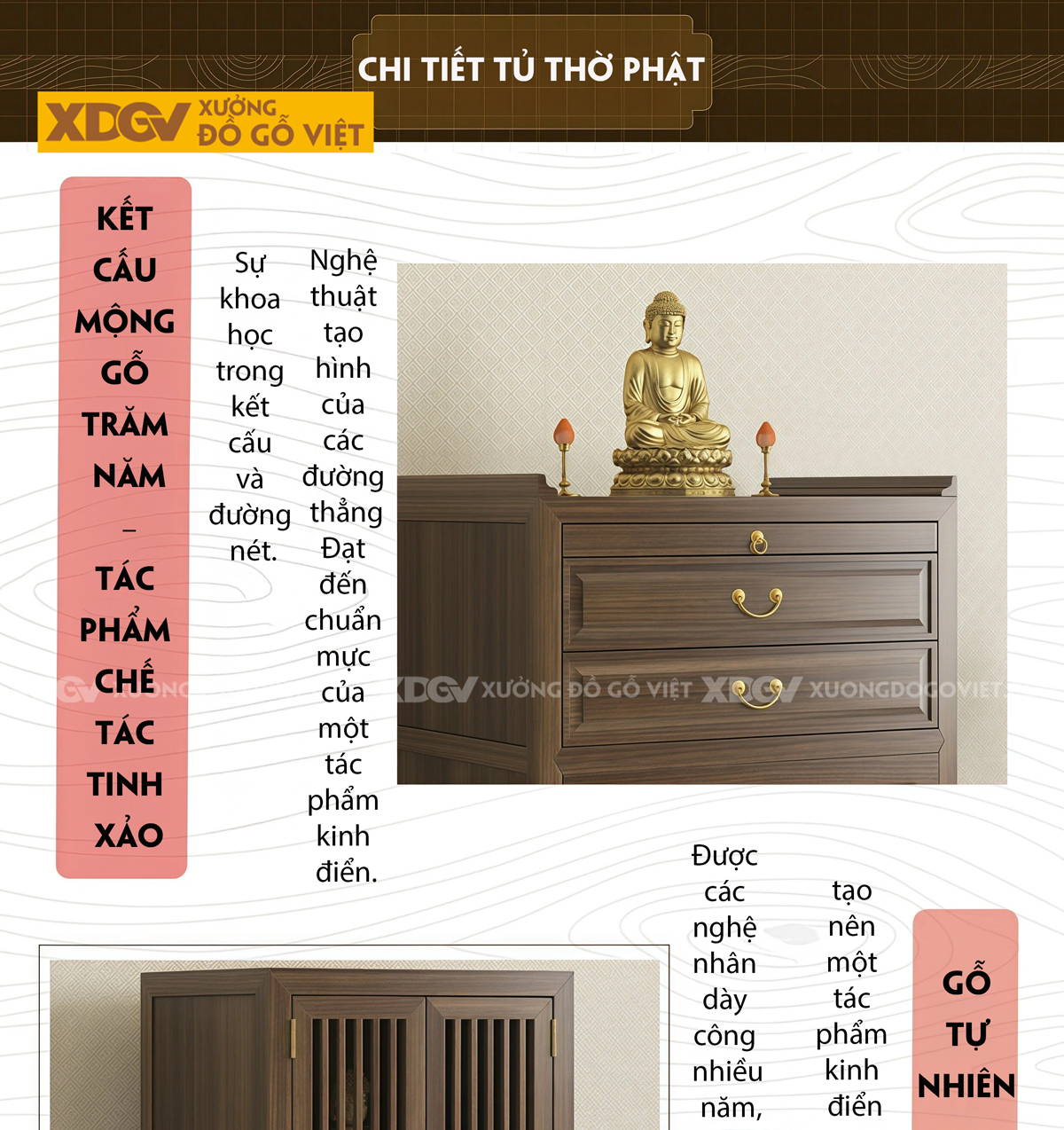 Trọn Bộ Tủ Thờ Tôn Nghiêm Cấu Trúc Kếp Hợp Phân Tầng Độc Đáo