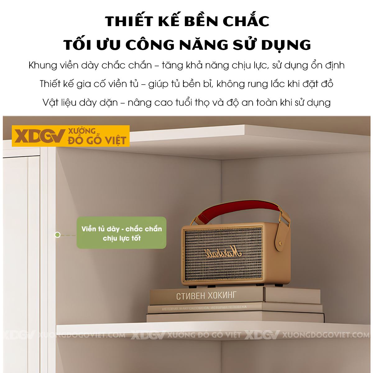 Tủ Áo Cao Su Trắng Cửa Lùa Kết Hợp Bàn Trang Điểm Tiện Lợi