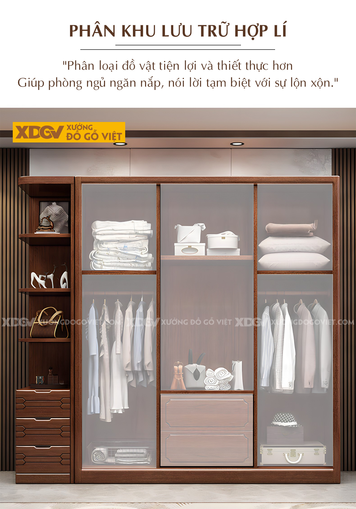 Tủ Áo Gỗ Lim Cổ Điển Họa Tiết Nghệ Thuật Có Kệ Bên
