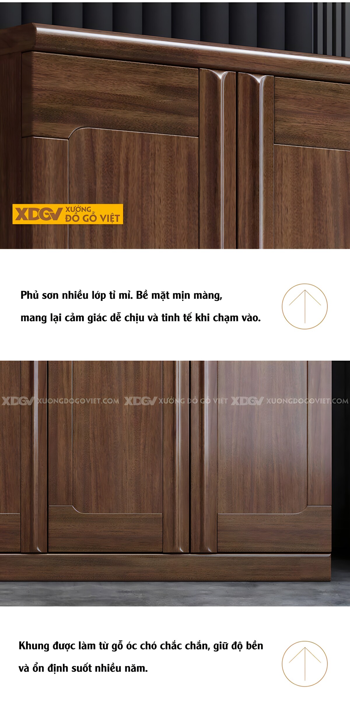 Tủ Áo Gỗ Óc Chó Tự Nhiên Cánh Kẻ Chỉ Nghệ Thuật Tay Âm Dài