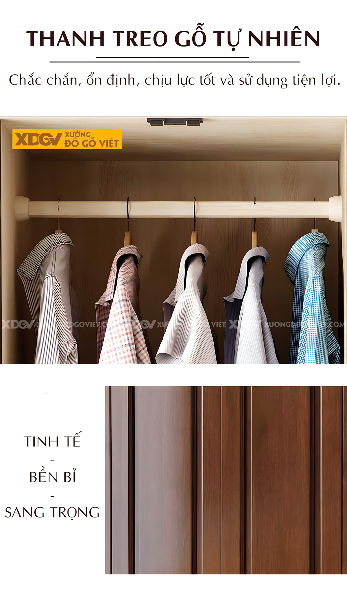 Tủ Áo Gỗ Xoan Đào Tân Cổ Điển Cánh Pano Viền Trên Bo Cong