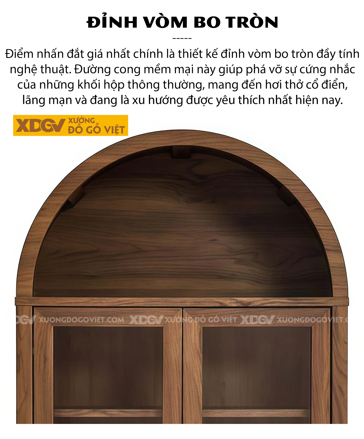 Tủ Để Sách Gỗ Óc Chó Phối Cánh Kính Kèm Tay Nắm Âm Tinh Tế