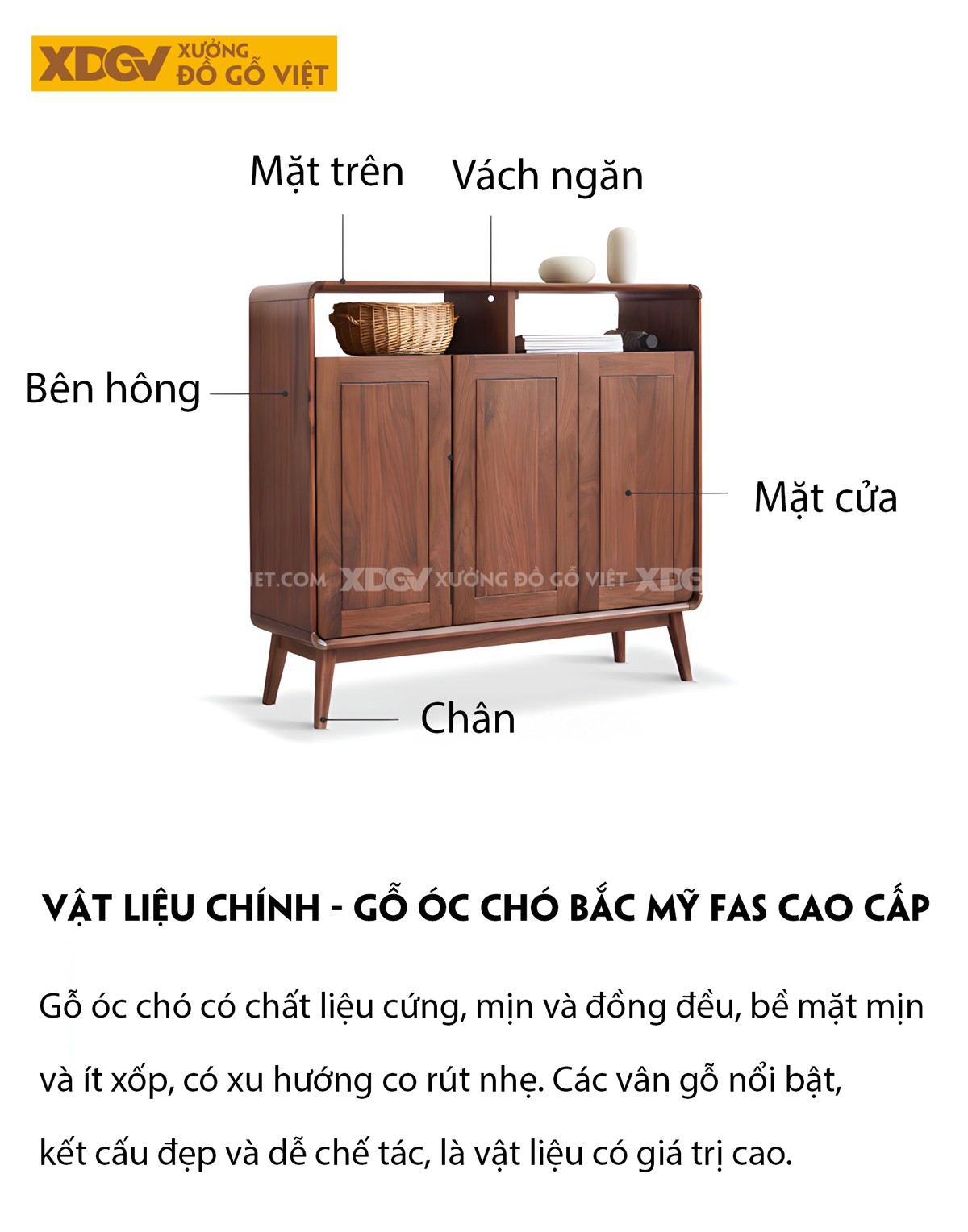Tủ Đựng Giày Óc Chó Bo Tròn Góc Cánh Pano Vân Gỗ Tự Nhiên