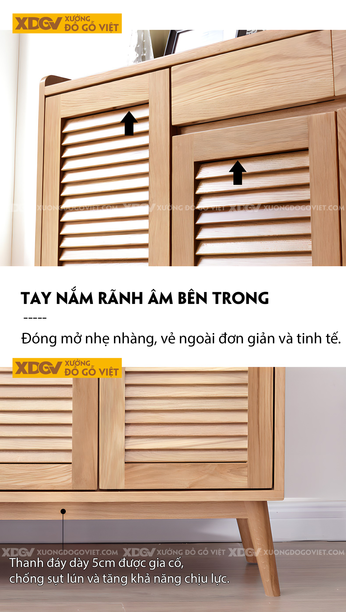 Tủ Giày Dép Gỗ Sồi 4 Cánh Lá Sách Chân Cao 2 Ngăn Kéo Trên