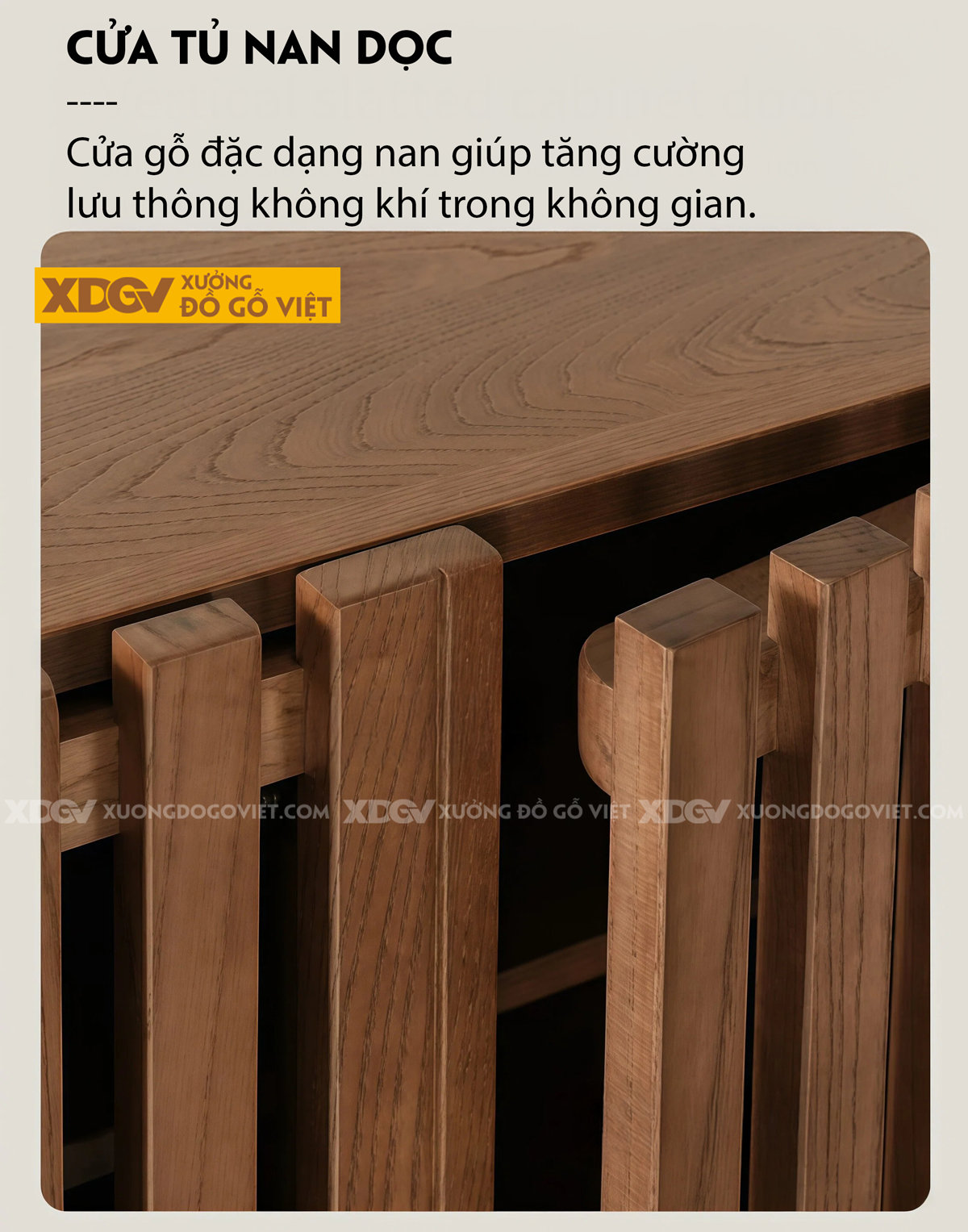 Tủ Giày Gỗ Sồi Dáng Vuông Thiết Kế Cánh Nan Siêu Thoáng Khí