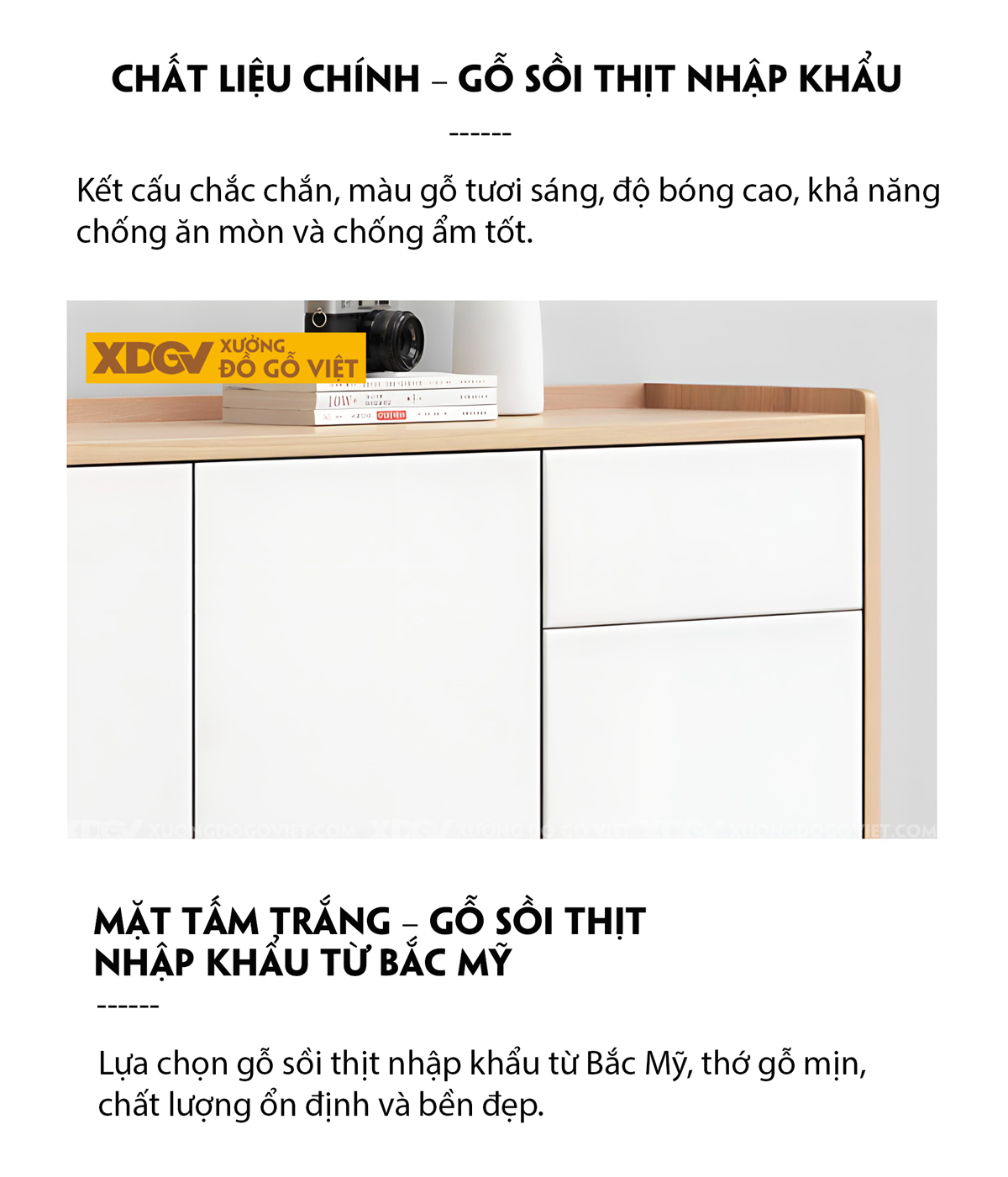 Tủ Gỗ Sồi Tự Nhiên Đựng Giày Dép Cánh Sơn Trắng Hiện Đại