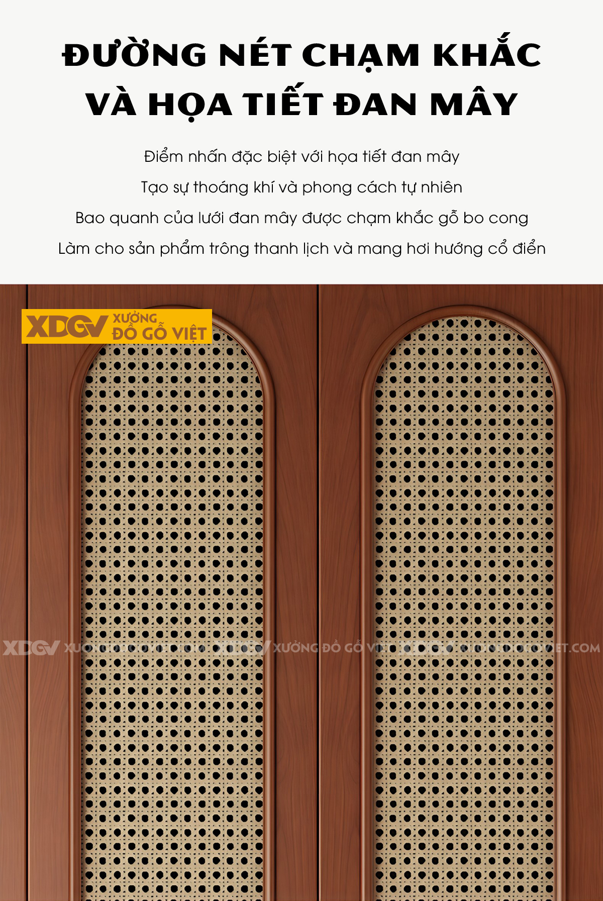 Tủ Quần Áo Gỗ Sồi Kịch Trần 6 Buồng Không Gian Lưu Trữ Lớn