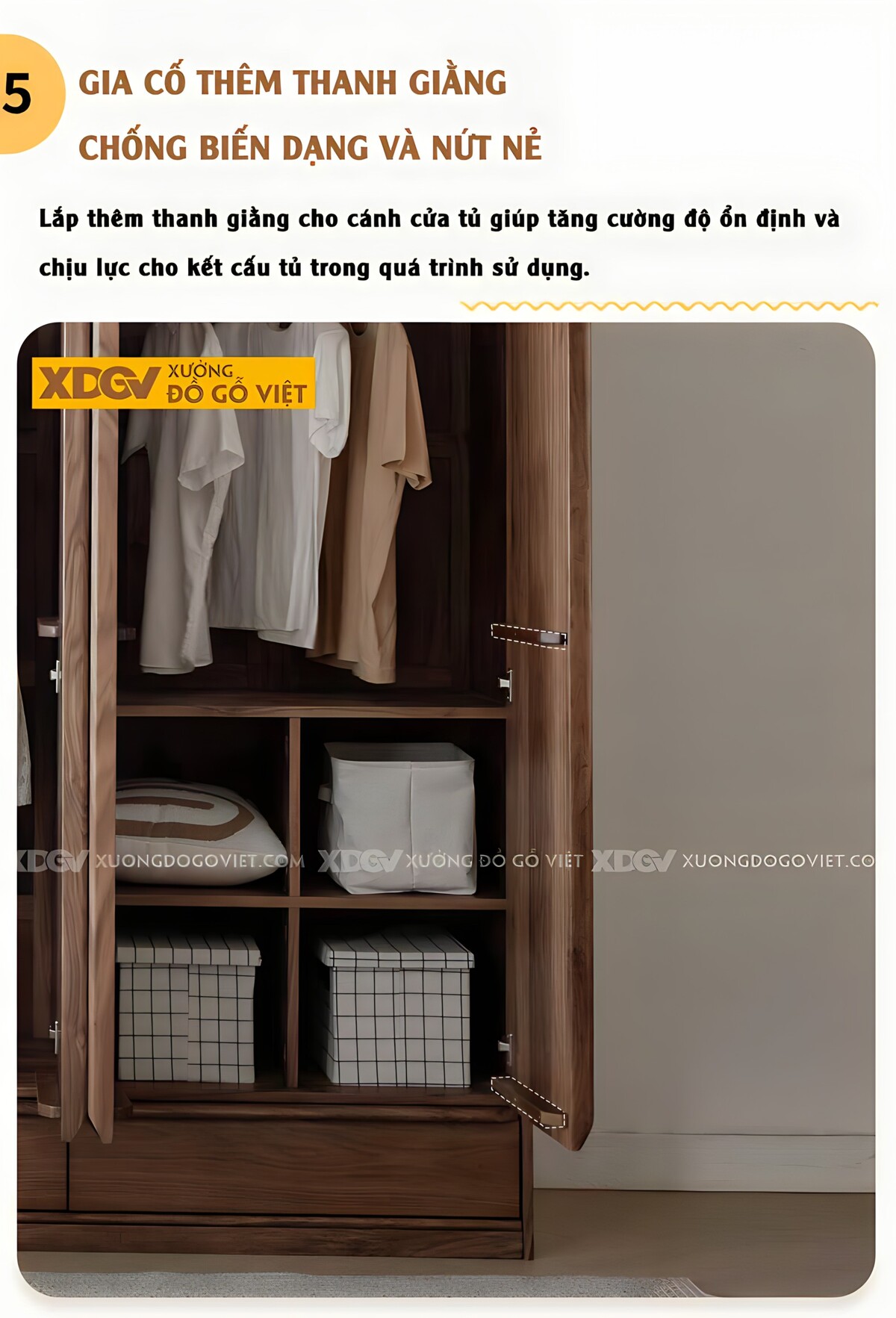 Tủ Quần Áo Óc Chó Hình Khối Hiện Đại Tối Giản Tay Nổi Dài
