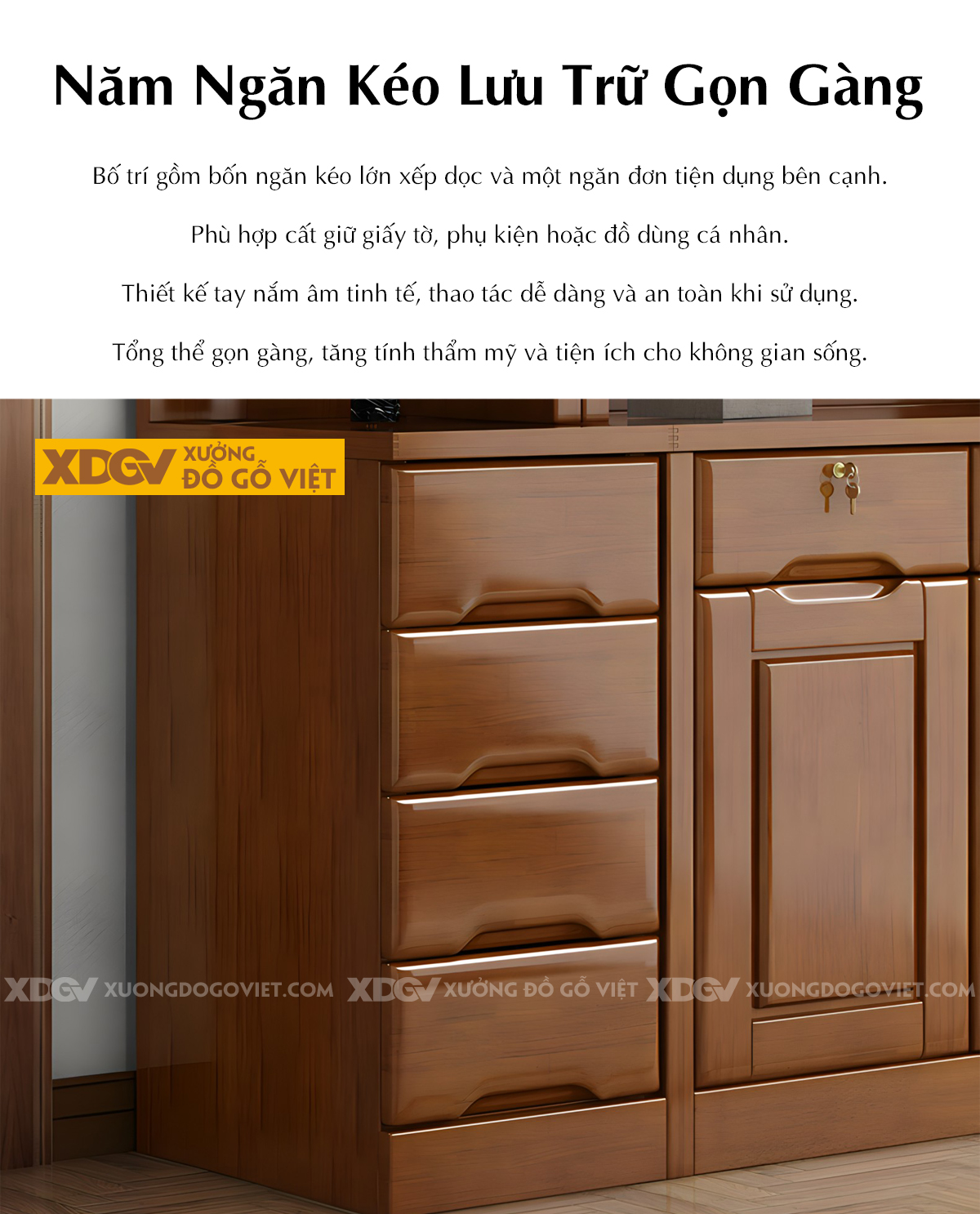 Tủ Rượu Gỗ Cao Su Kệ Hở Kính Đa Cánh Phối Ngăn Kéo Lưu Trữ