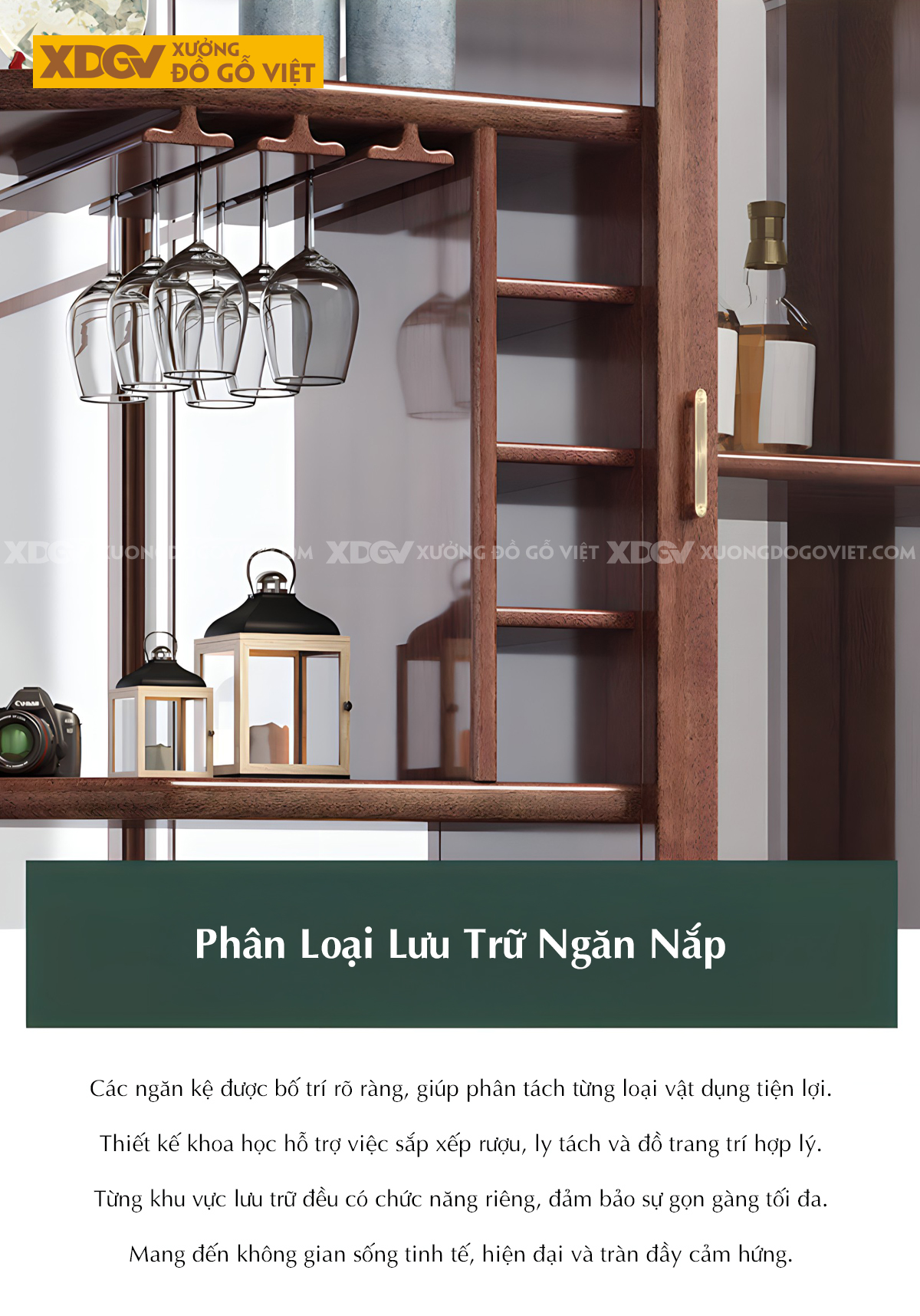 Tủ Rượu Gỗ Sồi Tủ Kệ Ngăn Phòng Bo Góc Trưng Bày Phối Kính