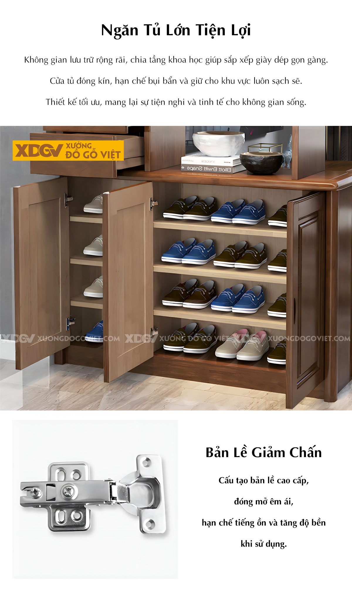 Tủ Rượu Trưng Bày Gỗ Cao Su Phòng Khách Thiết kế Phân Tầng