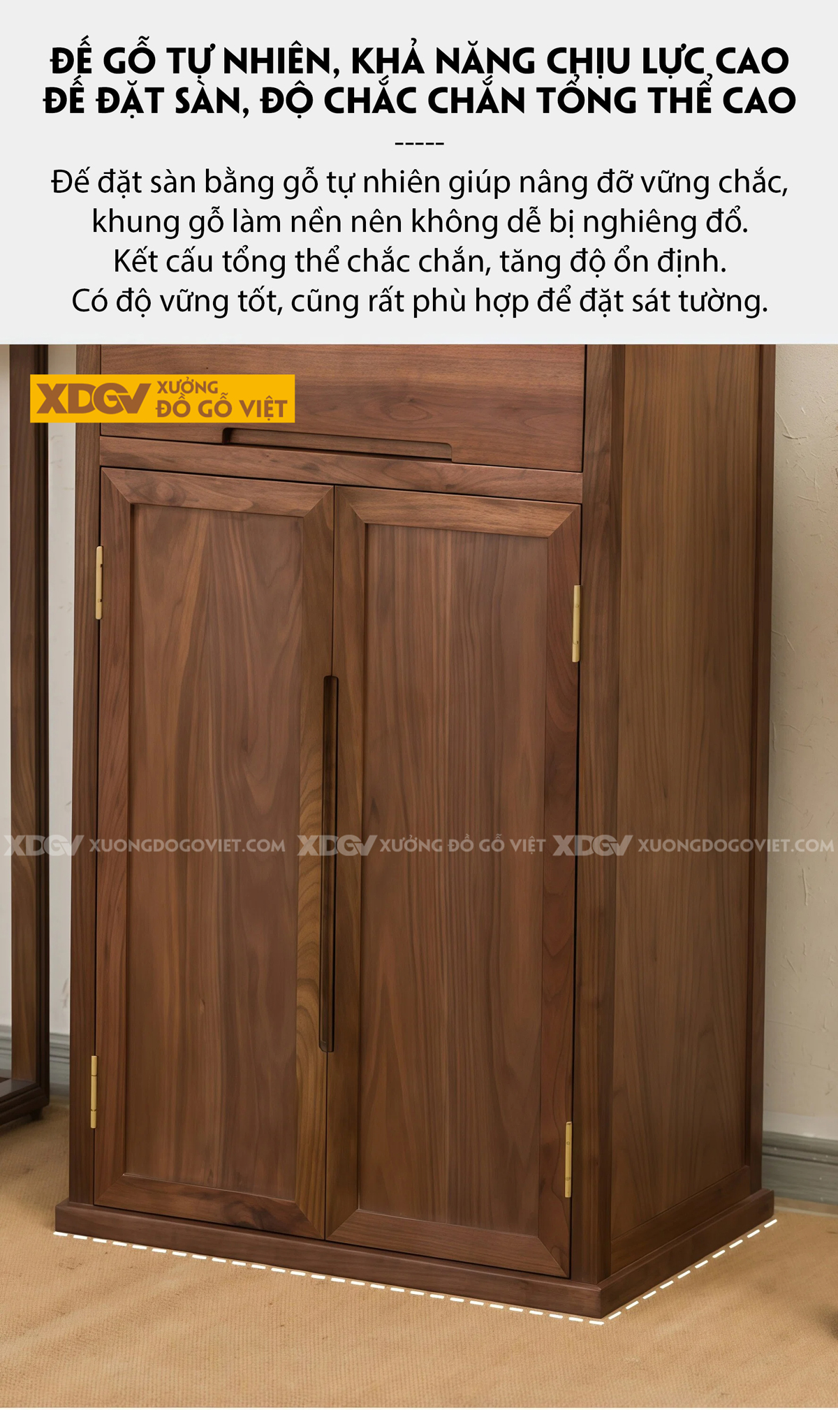 Tủ Thờ Gỗ Óc Chó Tủ Nan Thoáng Khí Kèm Ngăn Kéo Lưu Trữ Lớn