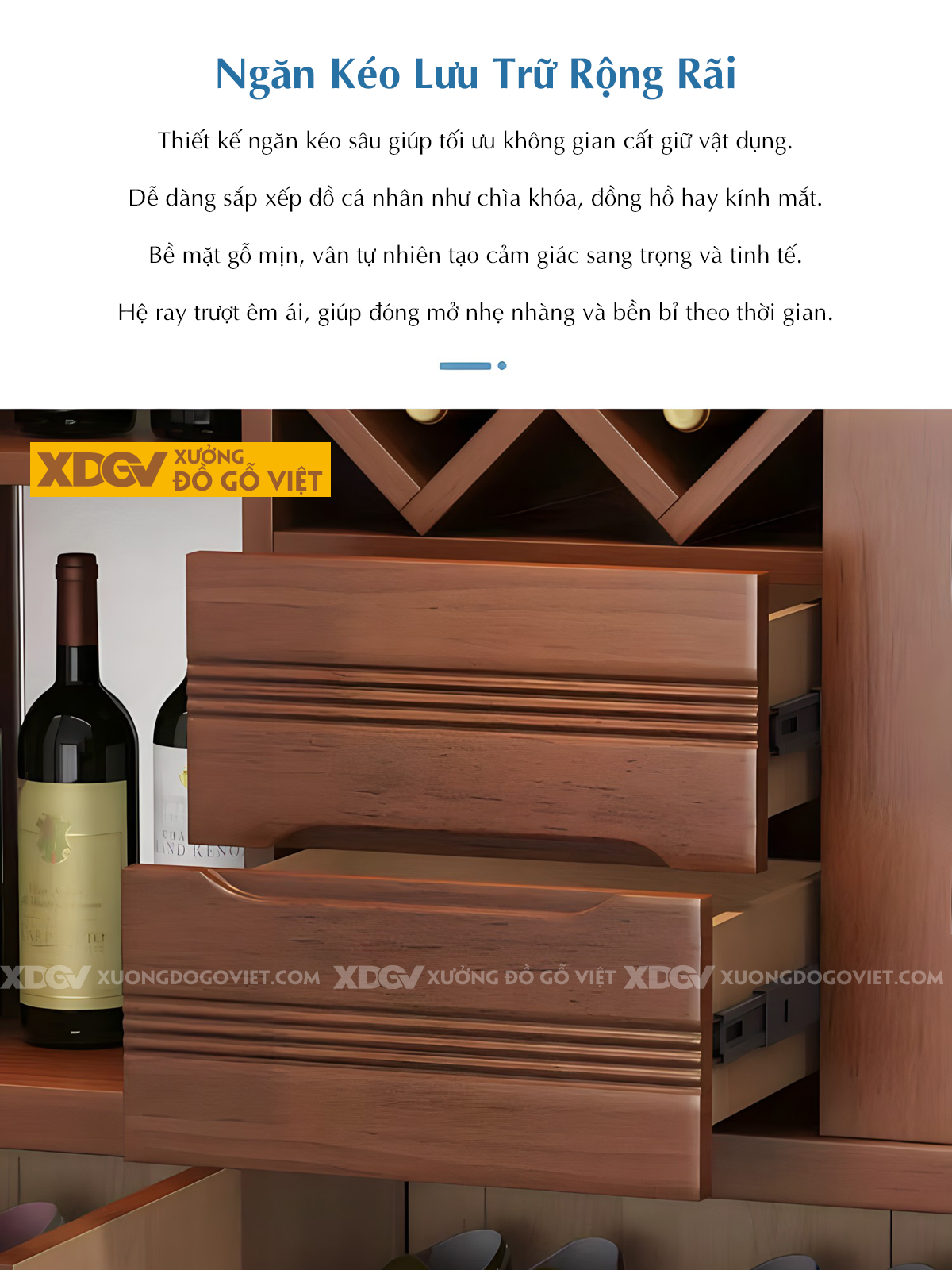 Tủ Trưng Bày Rượu Gỗ Cao Su Thiết Kế Hiện Đại Kệ Mở Đa Tầng