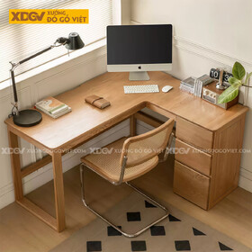 Bàn Học Góc L Công Thái Học Kết Hợp Kệ Sách Đa Năng