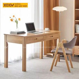 Bàn Học Và Làm Việc Gỗ Sồi Mỹ Phong Cách Bắc Âu Tối Giản