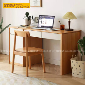 Bàn Làm Việc Hiện Đại Gỗ Sồi Mỹ Đường Nét Bo Tròn Tinh Tế