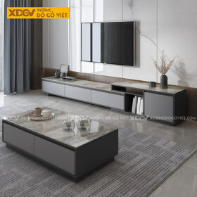 Bàn Trà Phòng Khách Hiện Đại Sofa Gỗ MDF Ngăn Kéo Dáng Vuông