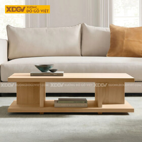 Bàn Trà Phòng Khách Hiện Đại Sofa Gỗ Sồi Thiết Kế Mở 2 Tầng