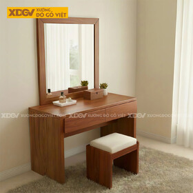Bàn Trang Điểm Phòng Ngủ Gỗ Gõ Đỏ Chân Tấm Phối Gương Lớn