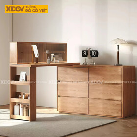 Bàn Trang Điểm Phòng Ngủ Gỗ Sồi Cơ Chế Mở Rộng Siêu Lưu Trữ