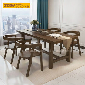 Bộ Bàn Ăn Gỗ Sồi 4 Ghế Phong Cách Zen Ấn Tượng