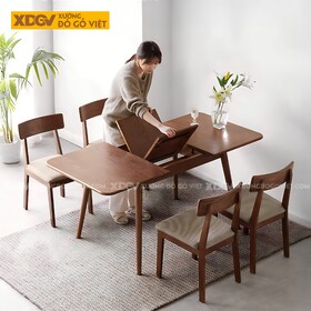 Bộ Bàn Ăn Thông Minh Gỗ Sồi Butterfly Biến Hình Mở Rộng