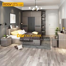 Bộ Giường Tủ Gỗ MDF Công Nghiệp X6826