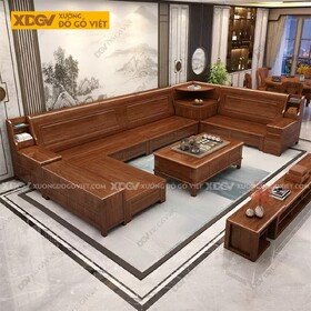 Bộ Sofa 6 Món Cho Phòng Lớn Gỗ Căm Xe Tự Nhiên