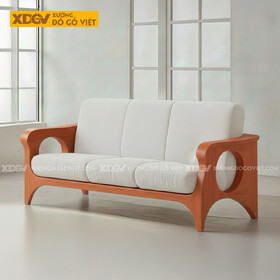 Mẫu Sofa Đẹp Gỗ Gõ Đỏ Chân Cao Tay Vịn Uốn Lượn Nghệ Thuật