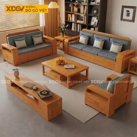 Bộ Sofa Gỗ Gõ Đỏ Phòng Khách Á Đông Tay Vịn Bản Lớn Bo Tròn