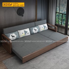 Ghế Kiêm Giường Ngủ Bằng Gỗ Veneer Vân Sồi Đóng Mở Gọn Gàng