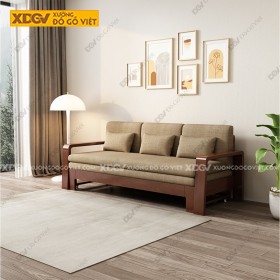 Ghế Gỗ Kéo Thành Giường Khung Gỗ Tự Nhiên Vân Veneer Sồi