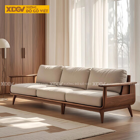 Ghế Sofa Văng Gỗ Óc Chó Bắc Âu Tay Mái Chèo Chân Côn