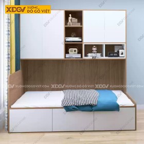Giường Liền Tủ Gỗ MDF Công Nghiệp X7670