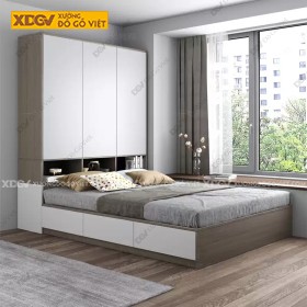 Giường Liền Tủ Gỗ MDF Công Nghiệp X7675
