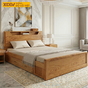Giường Ngủ Gỗ Gõ Đỏ Tự Nhiên Sang Trọng Tinh Tế Tích Hợp...
