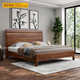 Giường Ngủ Gỗ Lim Hiện Đại Đầu Pano Kết Cấu Liền Mạch