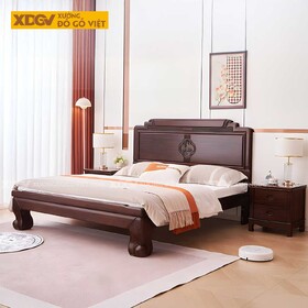 Giường Ngủ Gỗ Óc Chó Á Đông Họa Tiết Tinh Xảo Chân Hổ