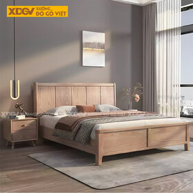 Giường Ngủ Gỗ Sồi Hiện Đại Japandi Mộc Mạc Đa Dạng Thiết Kế