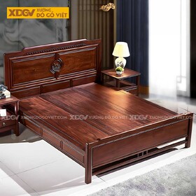 Giường Ngủ Lim Tân Cổ Điển Đầu Chạm Khắc Họa Tiết Nghệ Thuật