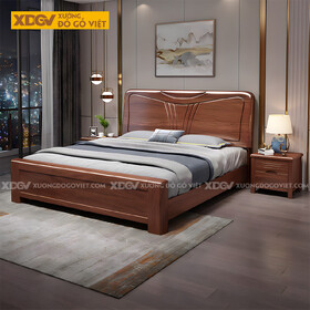 Giường Phòng Ngủ Hiện Đại Gỗ Lim Đầu Kẻ Chỉ Cánh Bướm Đẹp