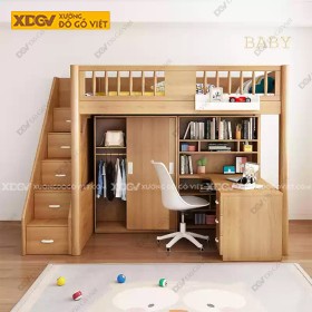 Giường Tầng Gỗ Sồi X7607