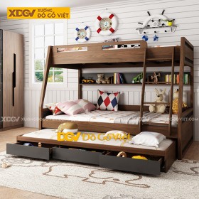 Giường Tầng Trẻ Em Gỗ Sồi X4510