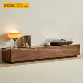 Kệ Để Tivi Gỗ Óc Chó Hiện Đại Tối Giản Ngăn Kéo Lưu Trữ Lớn
