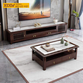 Kệ Để Tivi Gỗ Óc Chó Tự Nhiên Cánh Thanh Nan Đối Xứng 2 Bên