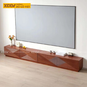 Kệ Để Tivi Gỗ Xoan Đào Thiết Kế Họa Tiết Hình Học hiện đại